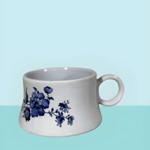 ماگ سفالی گل آبی